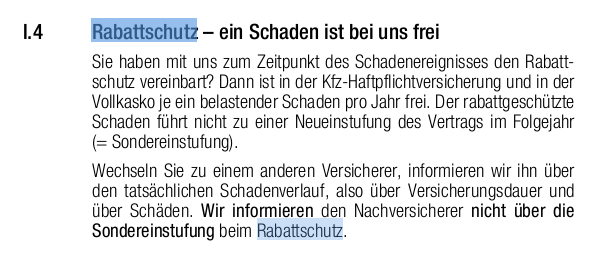 Rabattschutz in der KFZ Versicherung