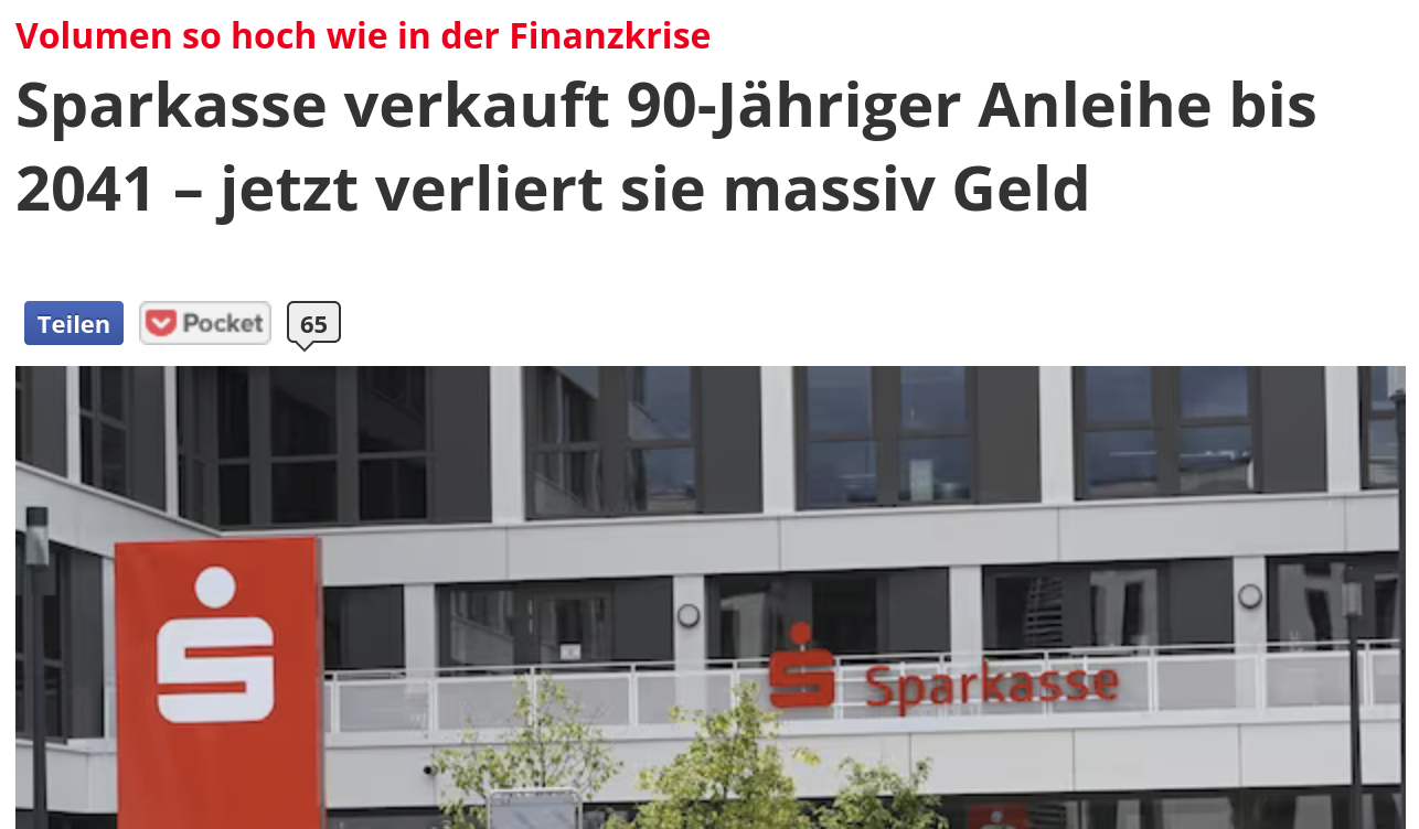 Sparkasse verkauft 90-Jähriger Anleihe bis 2041 1 Sparkasse verkauft 90-Jähriger Anleihe bis 2041
