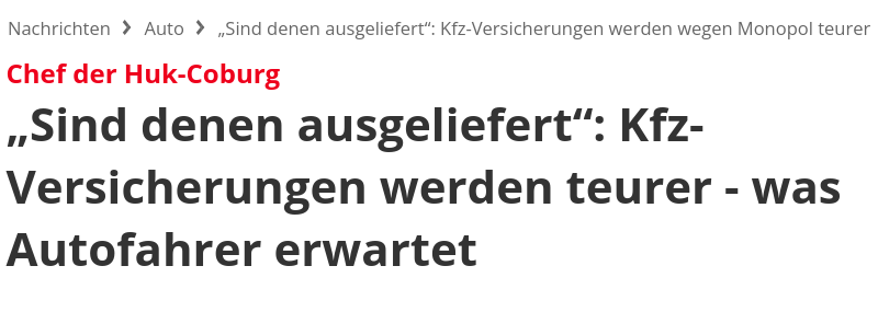 Beitragssteigerungen in der KFZ Versicherung